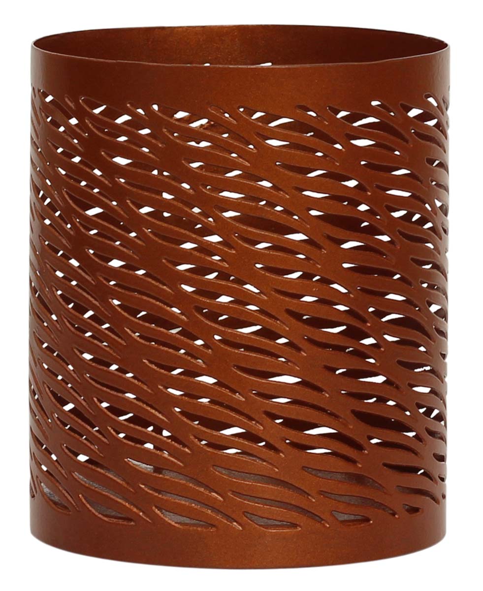 Brown Tea-Light Candle Holder – Handmade in Iron – Abstract Cut-Outs – Unique Votive Candle Stands – Home Décor / Gifts from India  - Buy in Bulk Wholesale